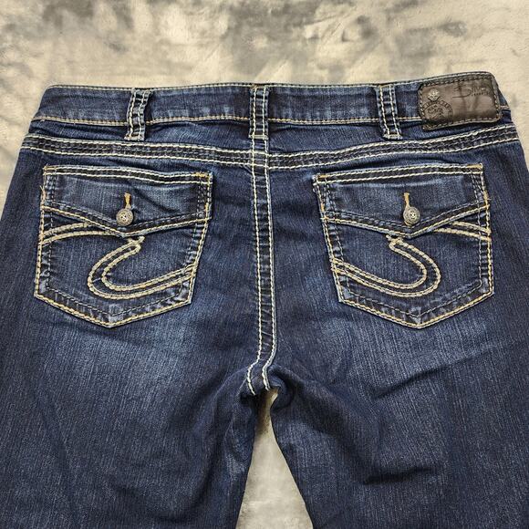 Silver Jeans Womens W36/L31 Blue Dark Wash Suki Jegging Low Rise Straight Leg - Picture 4 of 14